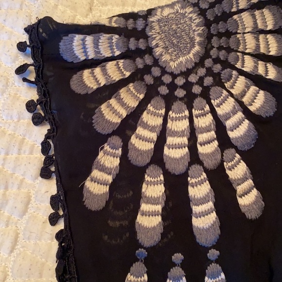 Sheer Black Cover Up with Embroidered Details - Picture 5 of 6